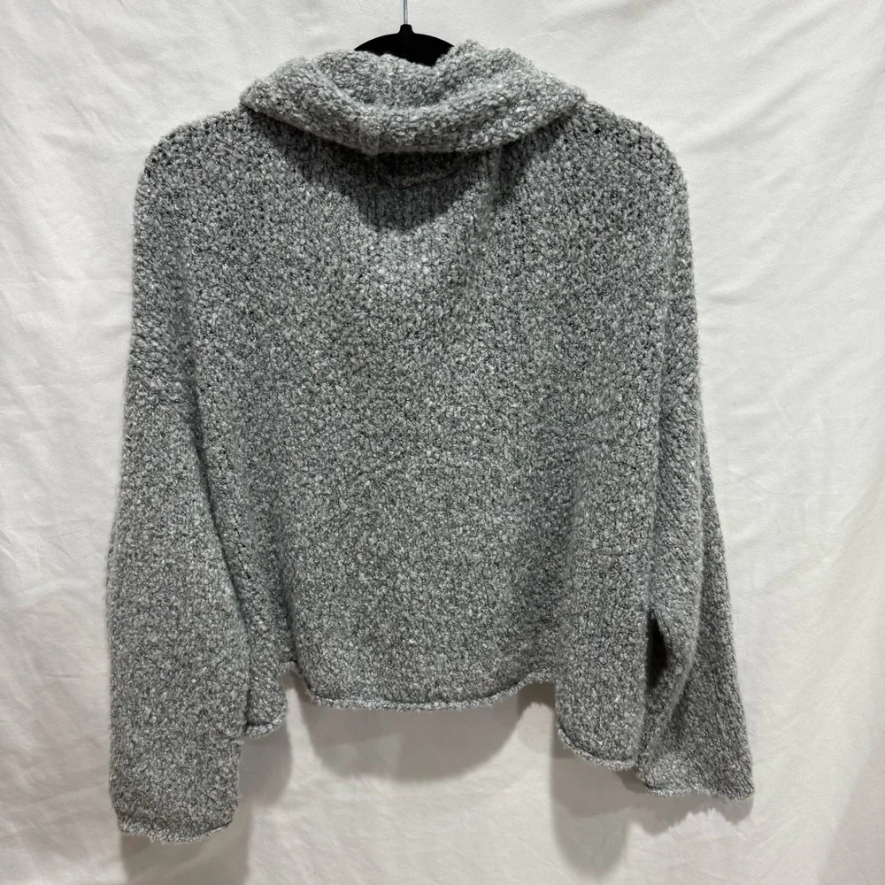 Free People Cozy Cowl Neck Sweater Medium Textured Knit Boho Chic‎ Oversized